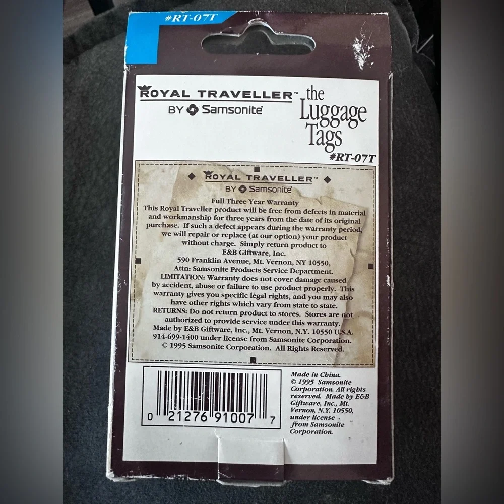 Samsonite Royal Traveller Luggage Tags Set of 2 NIB
